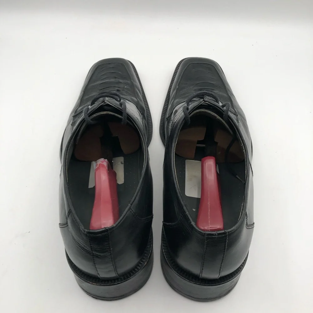 David Eden Regis Men's Size 13 Black Ostrich‎ Exotic Oxford Shoes
